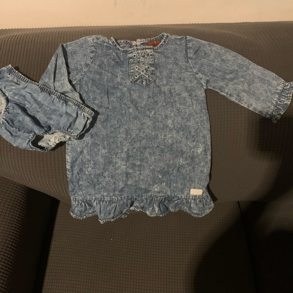 7 For all Man Kind Baby Girl Dress with bloomers